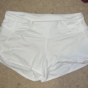 White Lululemon speed up shorts